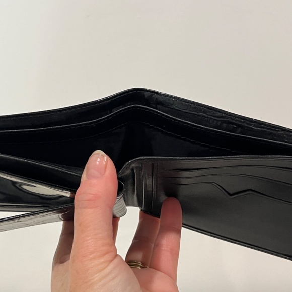 Bijoux Terner Men's Genuine Leather Black Croc Embossed Bifold Wallet - NEW - Picture 6 of 7